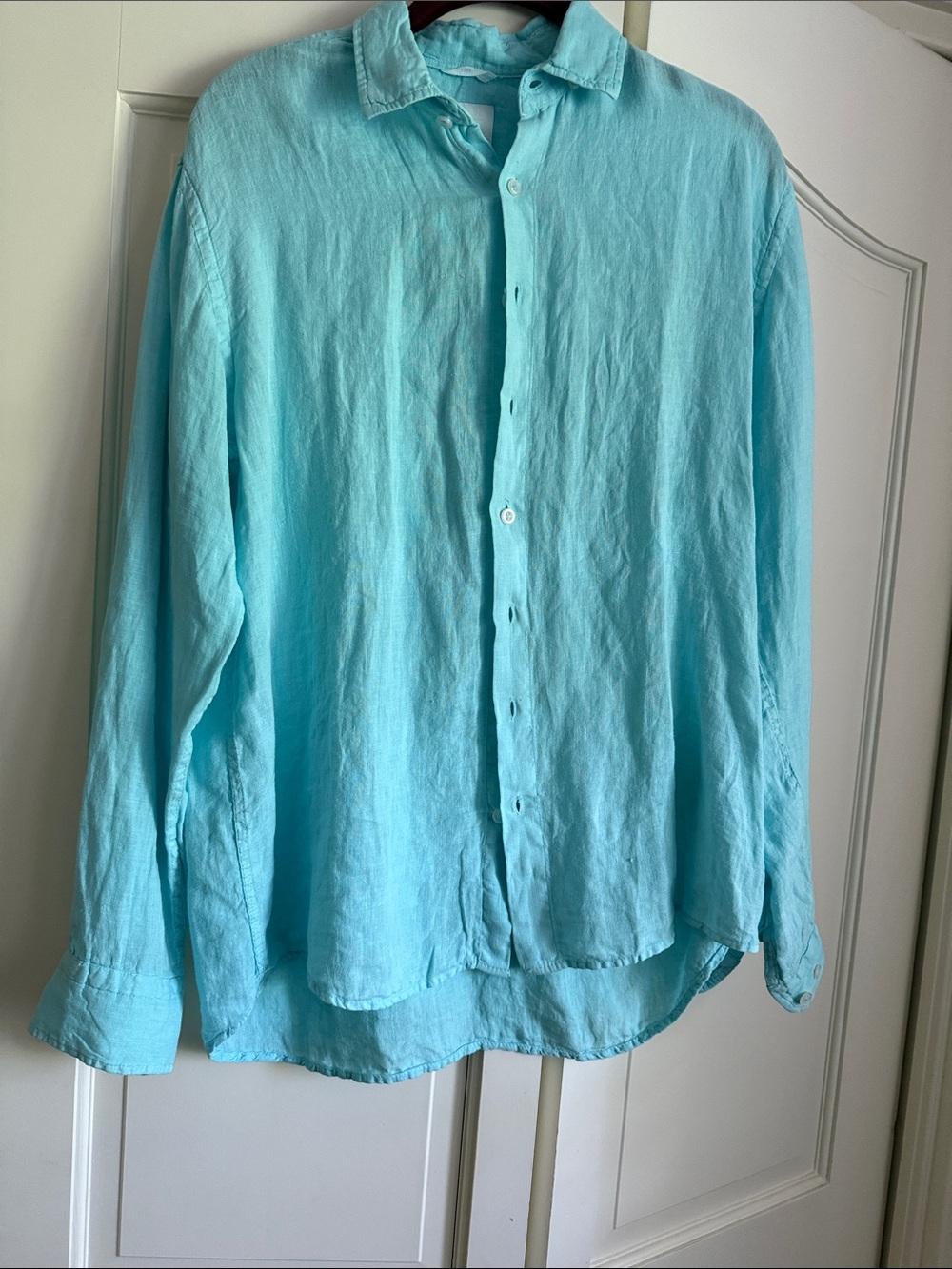 envy Aqua Linen Button-Front Shirt